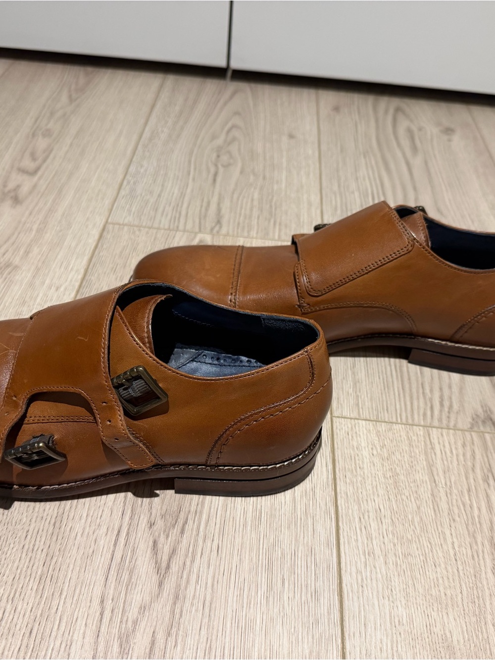 Cole Haan Men's Tan Double Monk Strap Leather Oxfords - Picture 4 of 4